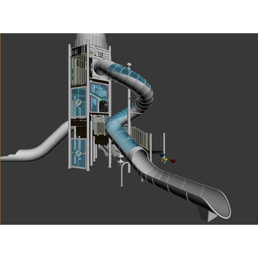 Space Shuttle Playground 3D Model – Interactive Toy Design, FBX, OBJ - View 3