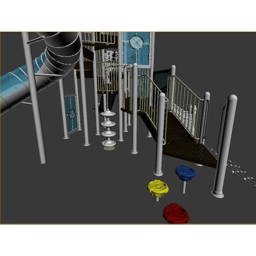 Space Shuttle Playground 3D Model – Interactive Toy Design, FBX, OBJ - View 5