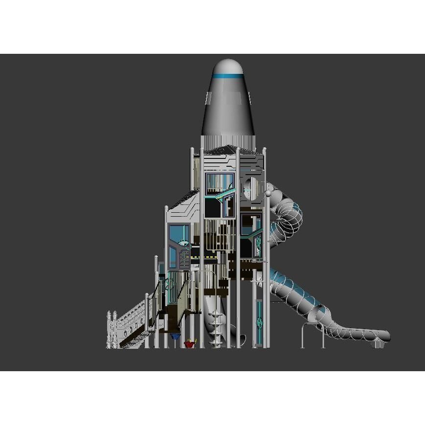Space Shuttle Playground 3D Model – Interactive Toy Design, FBX, OBJ - View 7