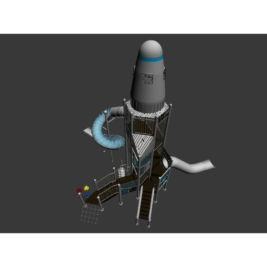 Space Shuttle Playground 3D Model – Interactive Toy Design, FBX, OBJ - View 8
