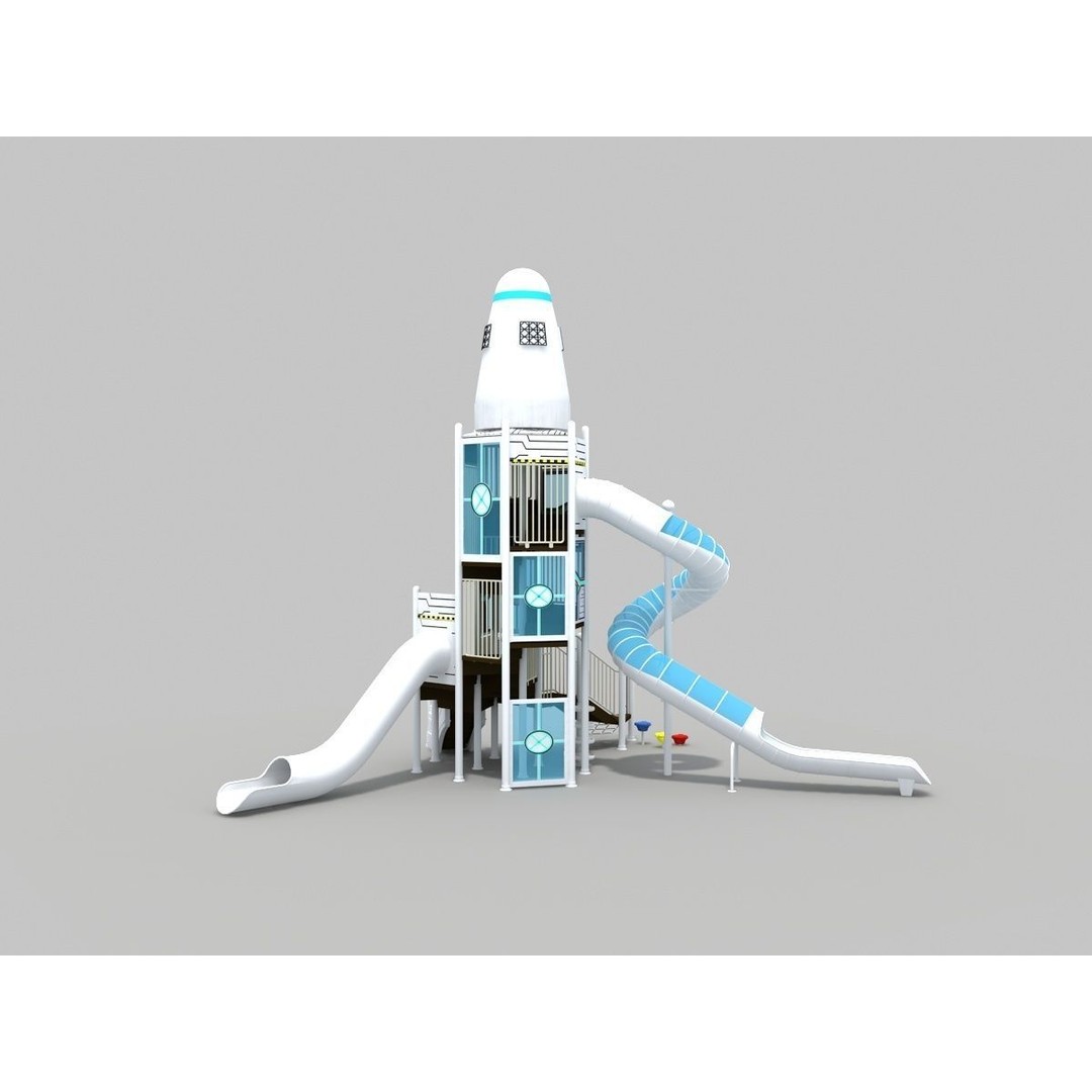 Space Shuttle Playground 3D Model – Interactive Toy Design, FBX, OBJ - View 9