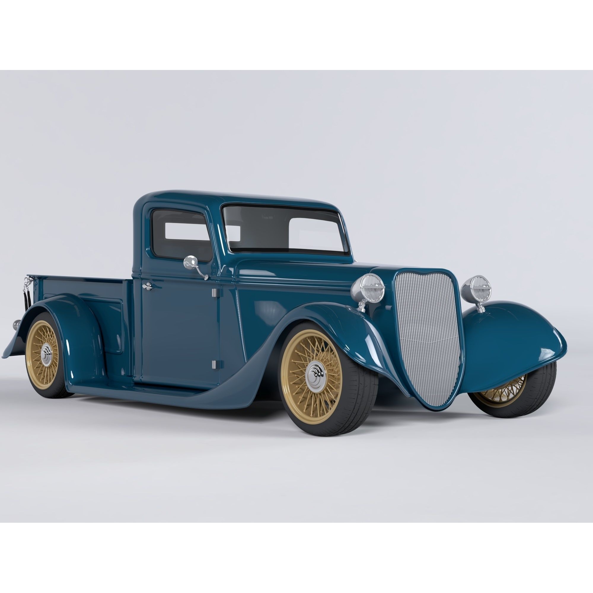 1935 Hot Rod Truck - High-Poly 3D Model - View 10