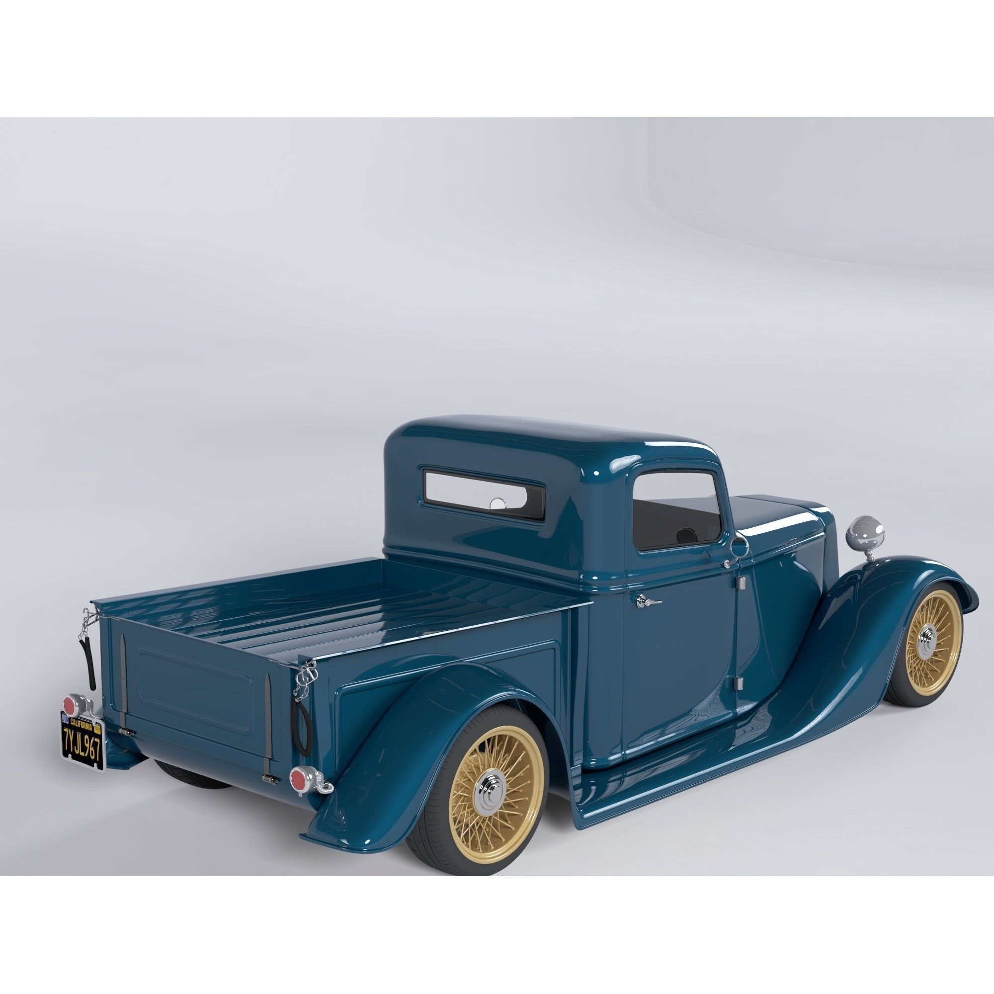 1935 Hot Rod Truck - High-Poly 3D Model - View 11
