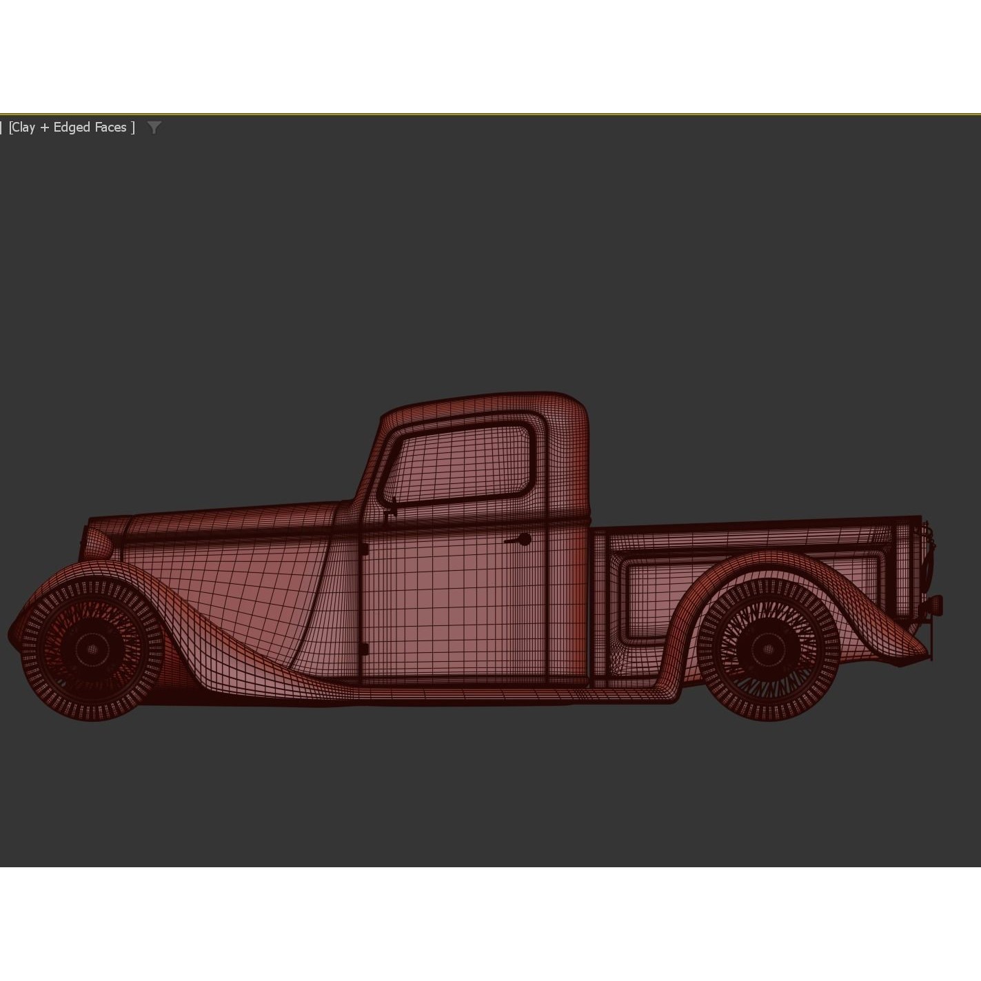1935 Hot Rod Truck - High-Poly 3D Model - View 17