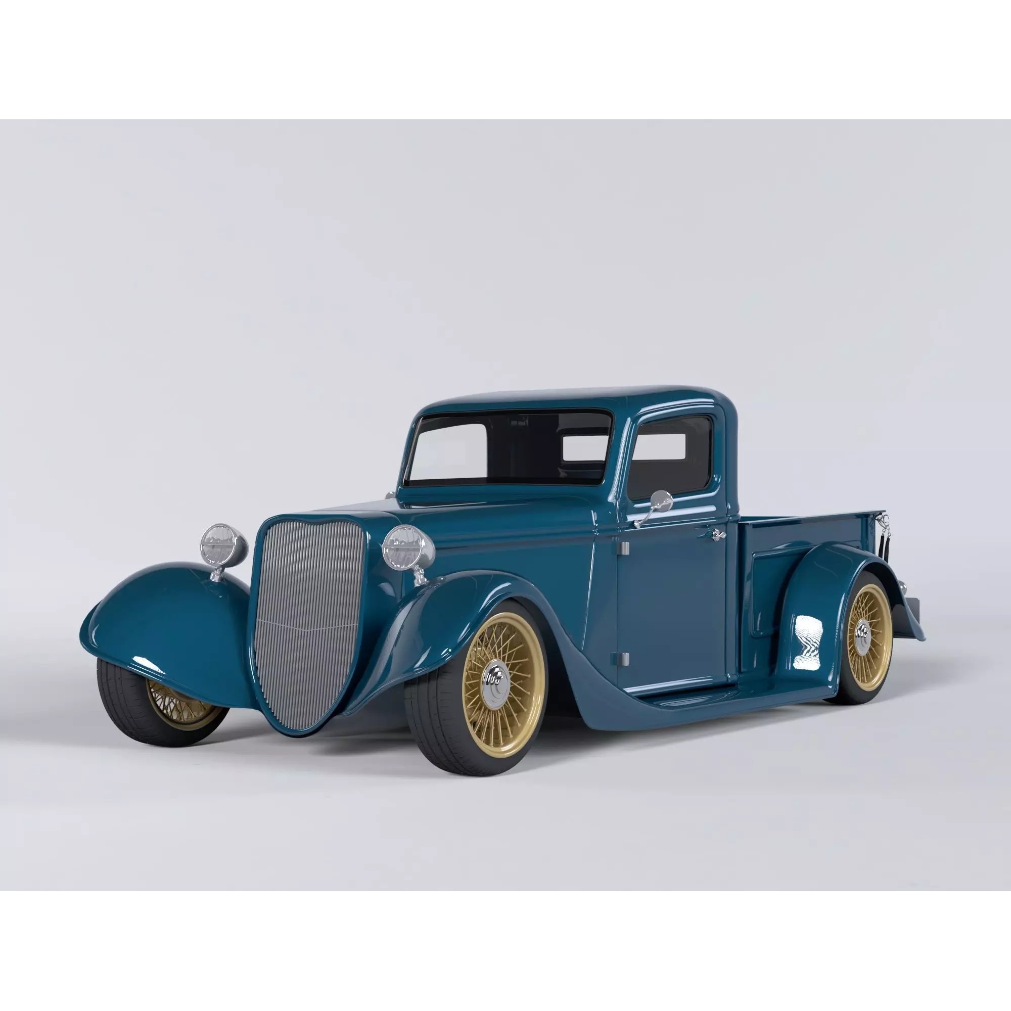 1935 Hot Rod Truck - High-Poly 3D Model - View 2