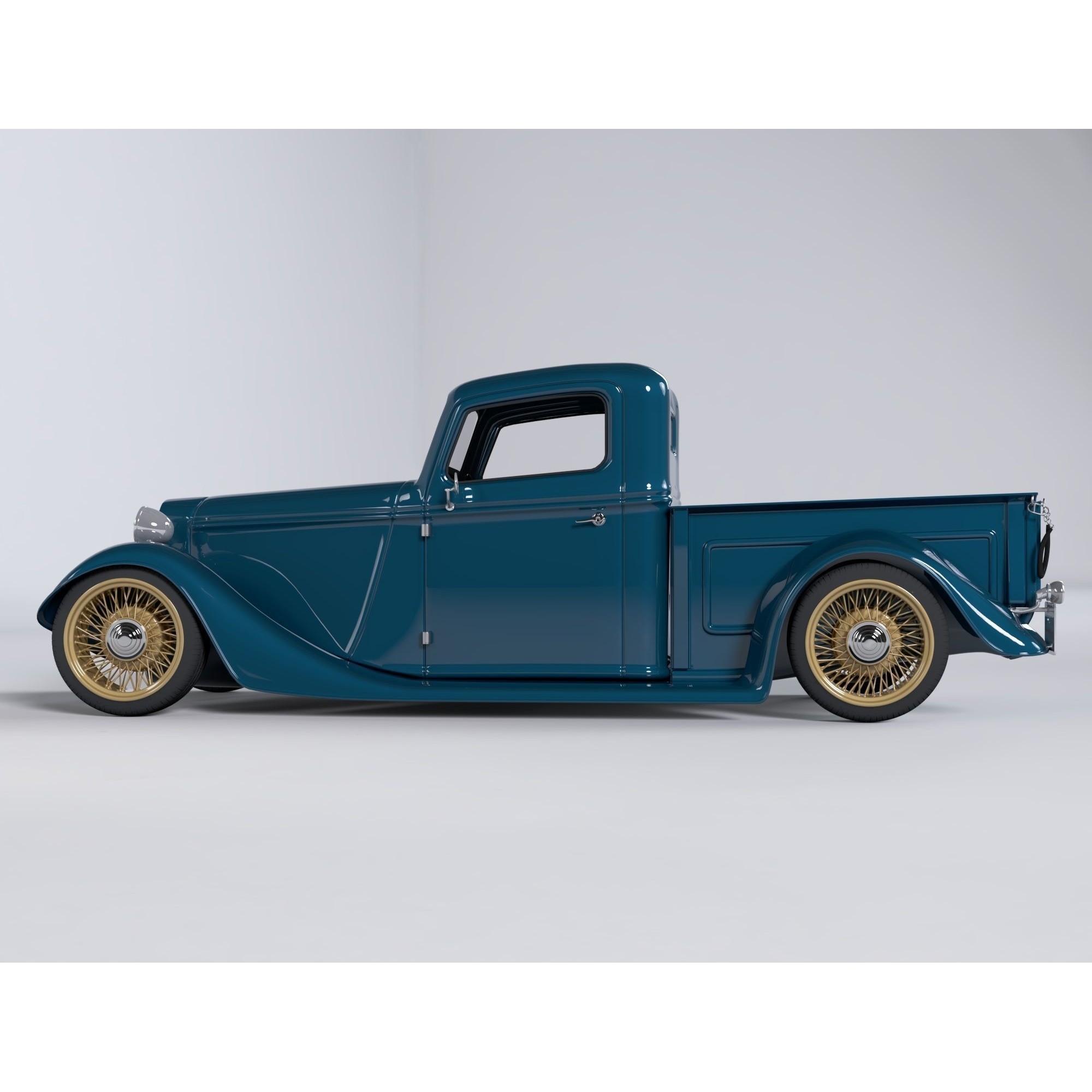 1935 Hot Rod Truck - High-Poly 3D Model - View 4