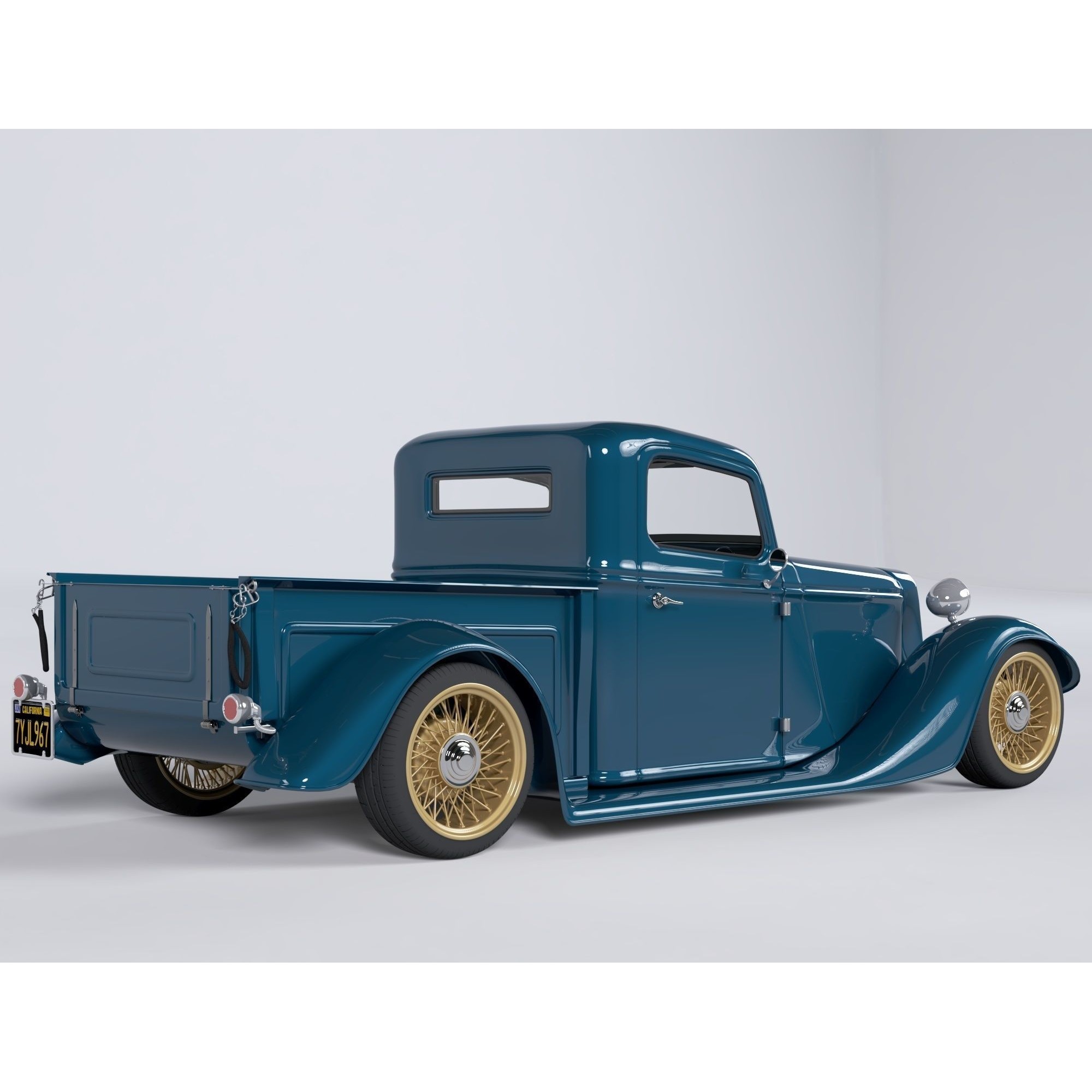 1935 Hot Rod Truck - High-Poly 3D Model - View 8
