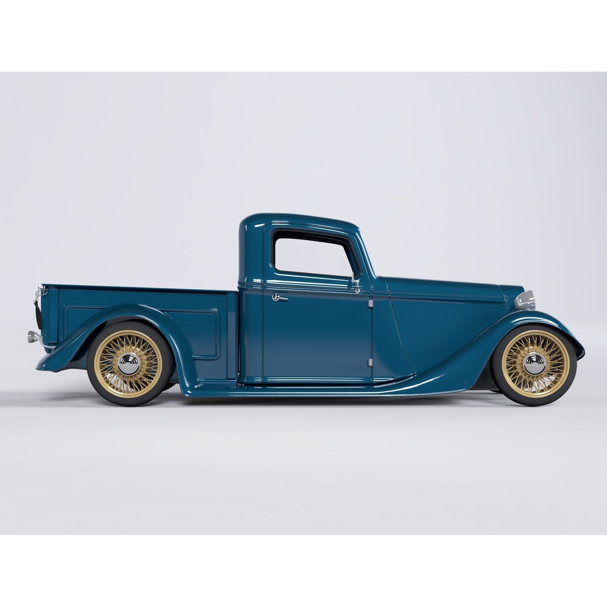 1935 Hot Rod Truck - High-Poly 3D Model - View 9