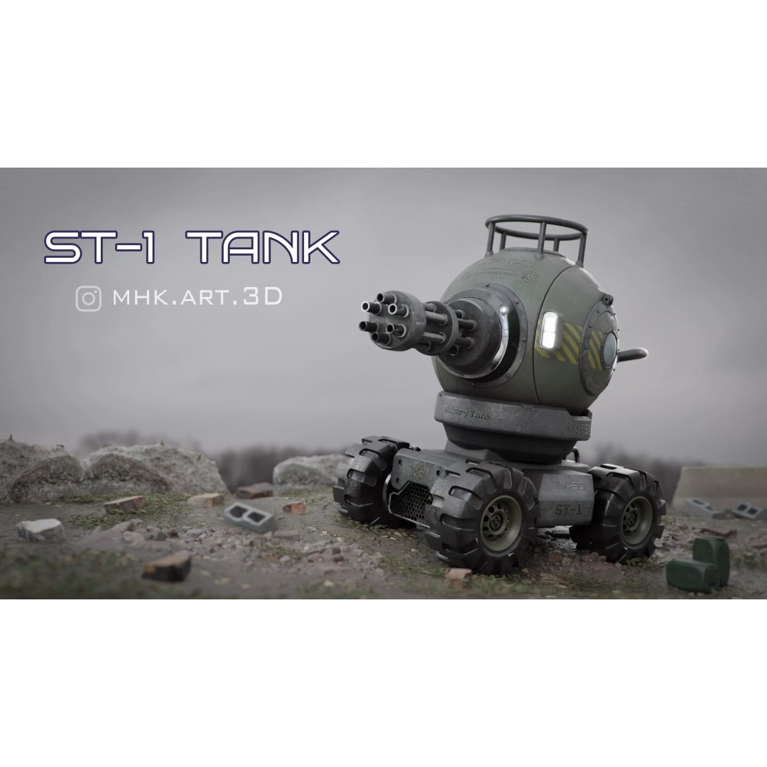 Sci-fi Tank 3D Model – High Poly PBR Game Asset, FBX - View 2
