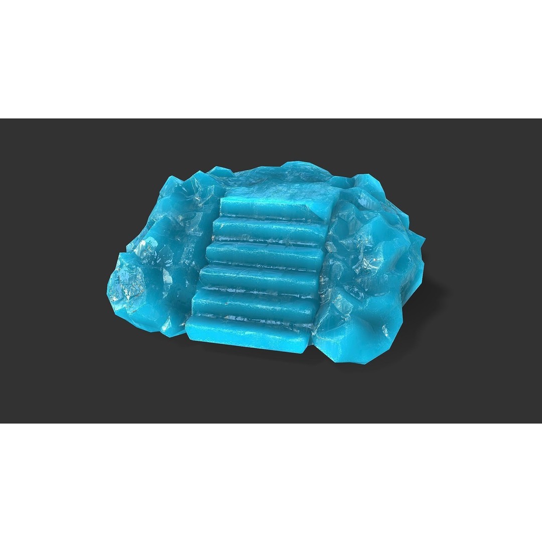 Stone Stairs 3D Model – Low Poly PBR Game Asset, FBX, OBJ - View 6