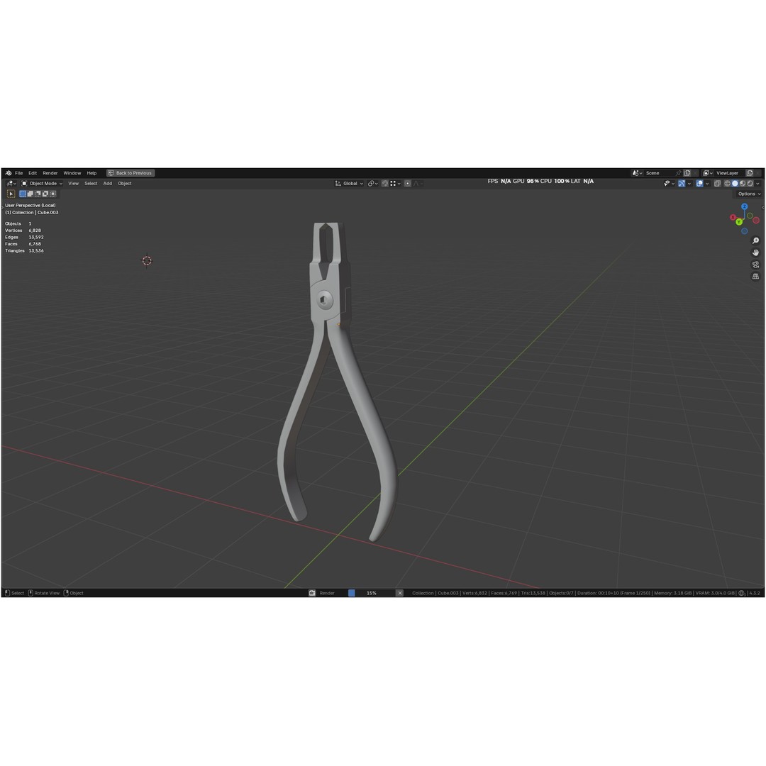 Bracket Removing Plier Tool 3D Model – Low Poly PBR Asset, FBX, OBJ - View 14