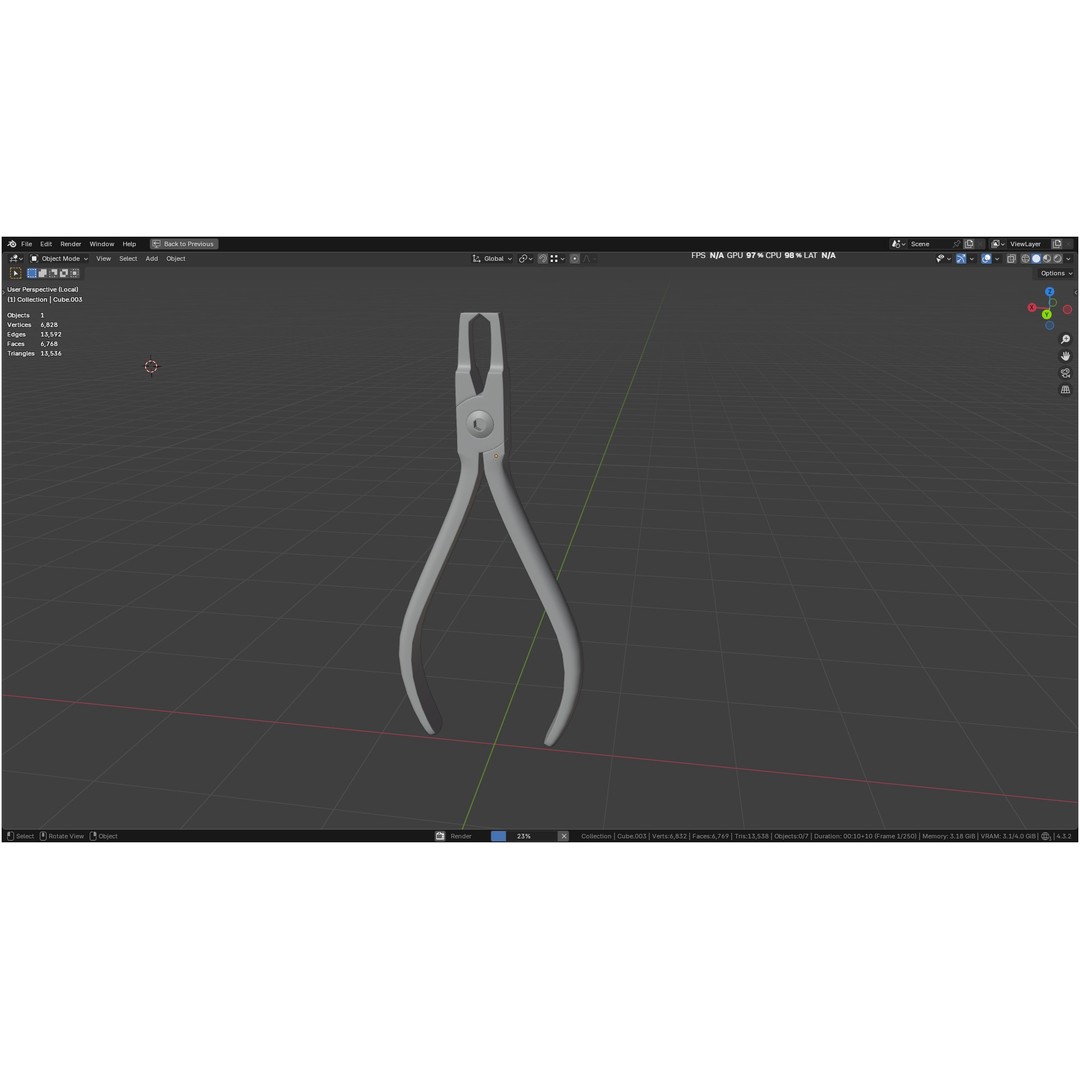 Bracket Removing Plier Tool 3D Model – Low Poly PBR Asset, FBX, OBJ - View 16