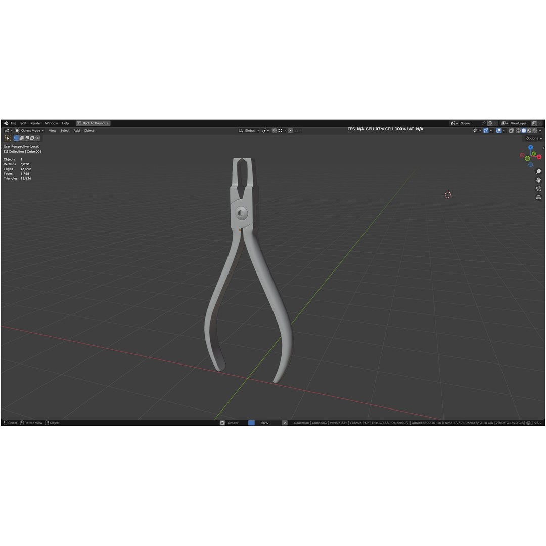 Bracket Removing Plier Tool 3D Model – Low Poly PBR Asset, FBX, OBJ - View 18