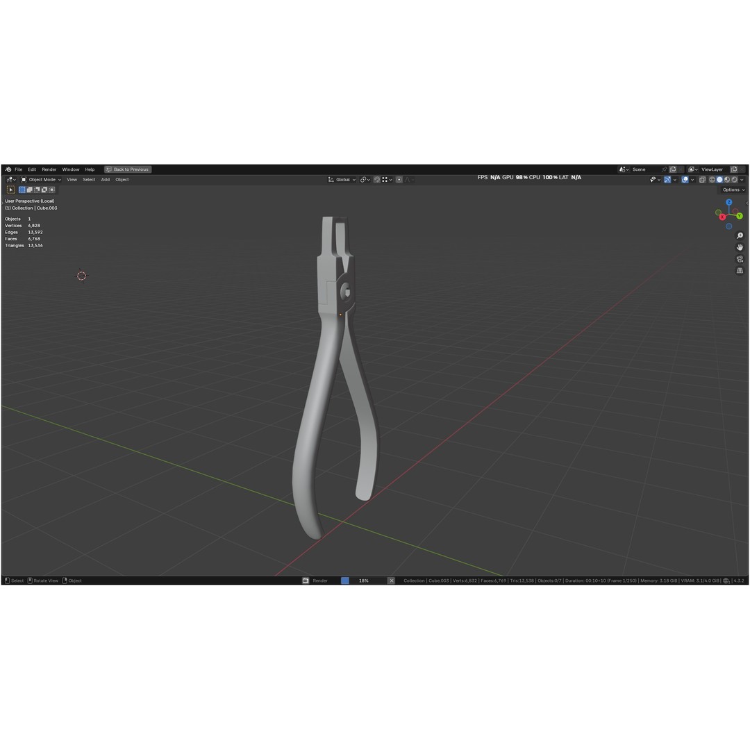 Bracket Removing Plier Tool 3D Model – Low Poly PBR Asset, FBX, OBJ - View 19