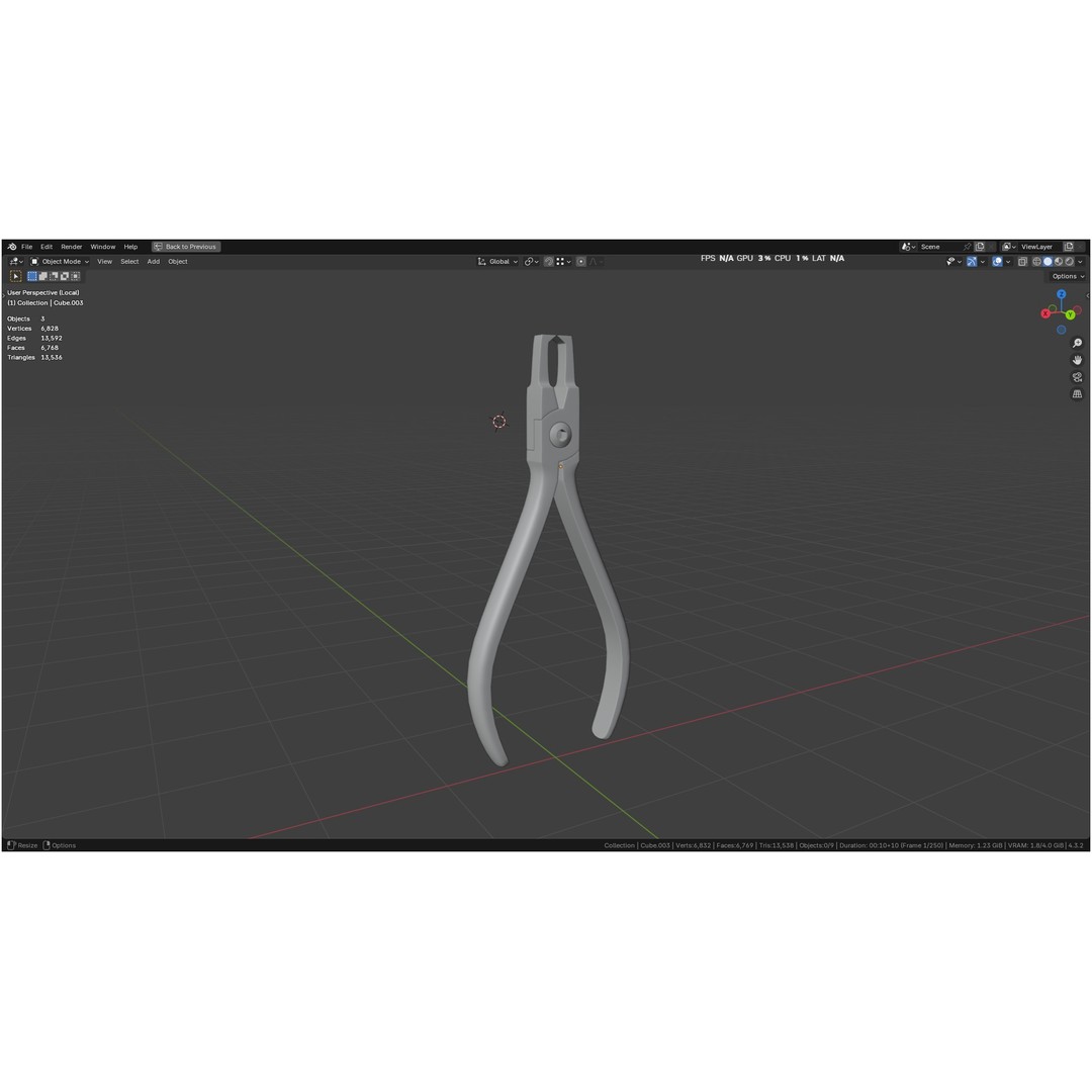 Bracket Removing Plier Tool 3D Model – Low Poly PBR Asset, FBX, OBJ - View 40