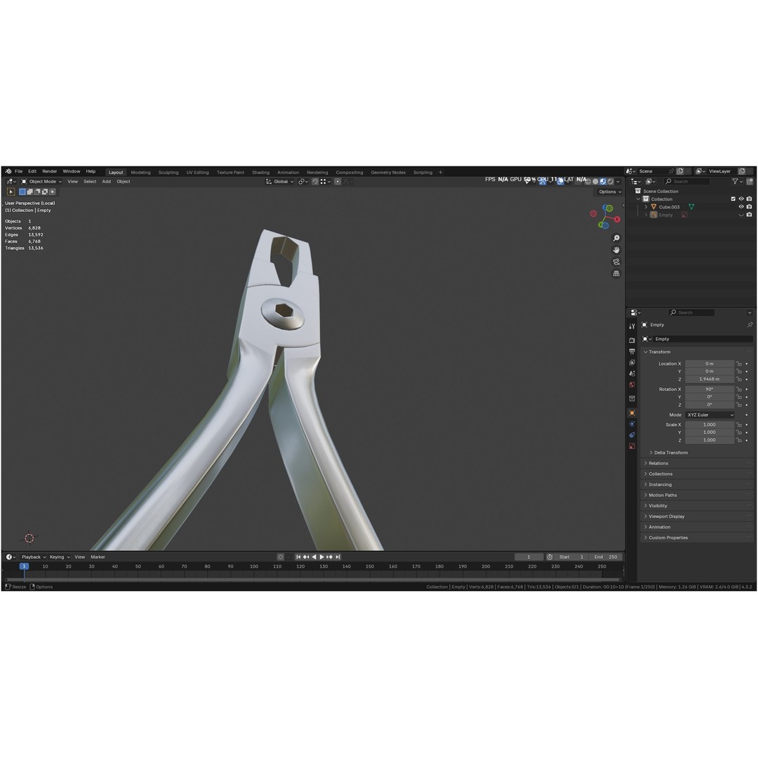 Bracket Removing Plier Tool 3D Model – Low Poly PBR Asset, FBX, OBJ - View 50