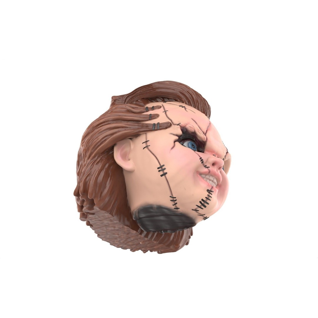 Chucky Doll Head 3D Model – High Poly PBR Character Asset, FBX & More - View 10