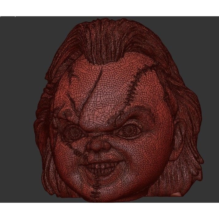 Chucky Doll Head 3D Model – High Poly PBR Character Asset, FBX & More - View 13