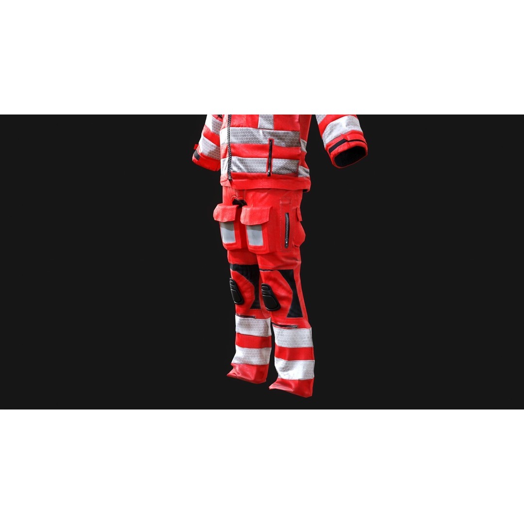 Herts Paramedic Flight Suit 3D Model – Low Poly Medical Uniform, FBX