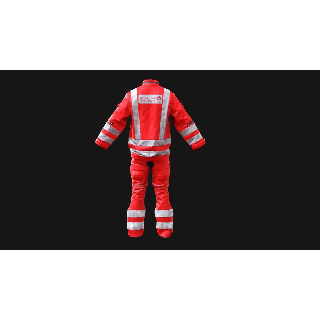 Herts Paramedic Flight Suit 3D Model – Low Poly Medical Uniform, FBX - View 14