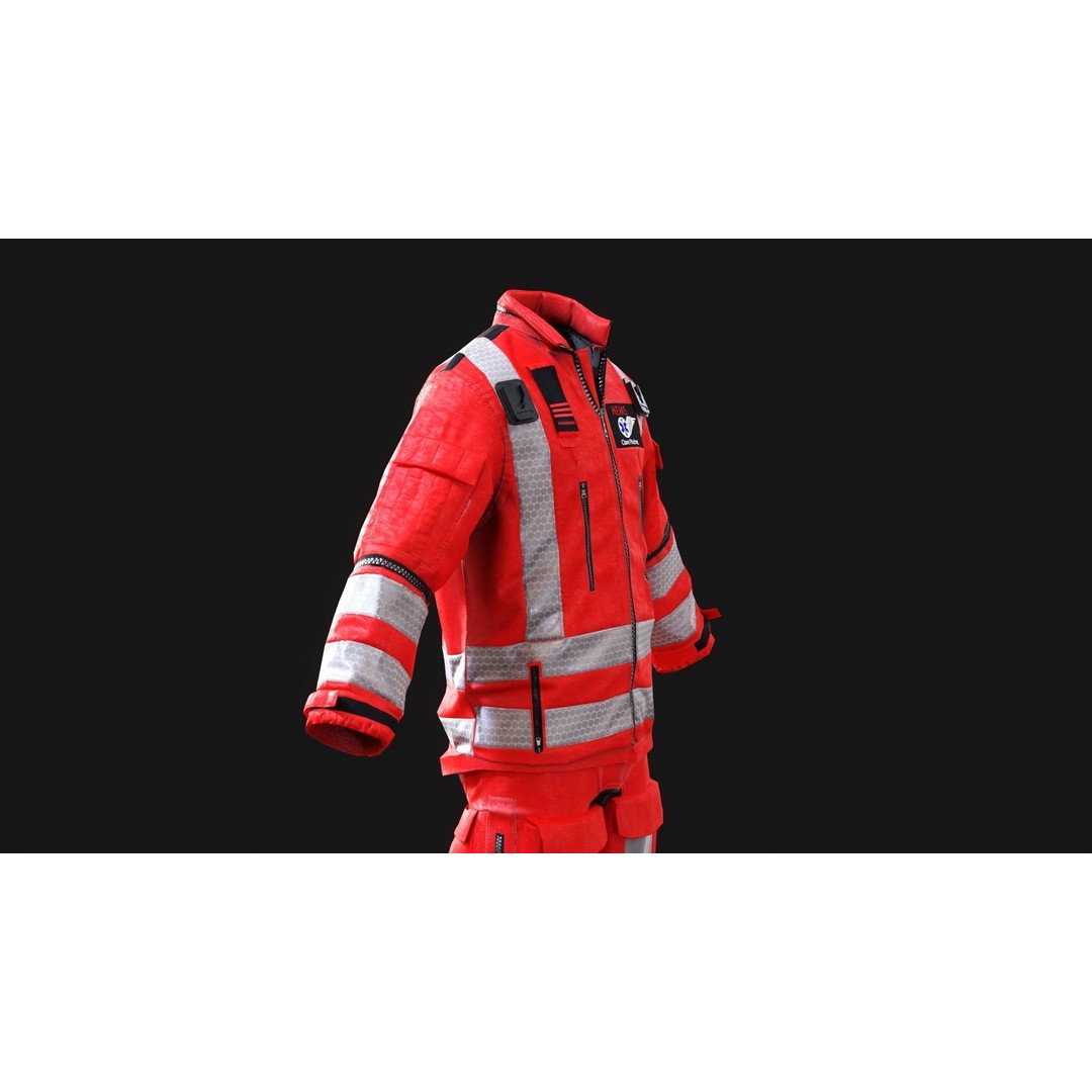 Herts Paramedic Flight Suit 3D Model – Low Poly Medical Uniform, FBX - View 16