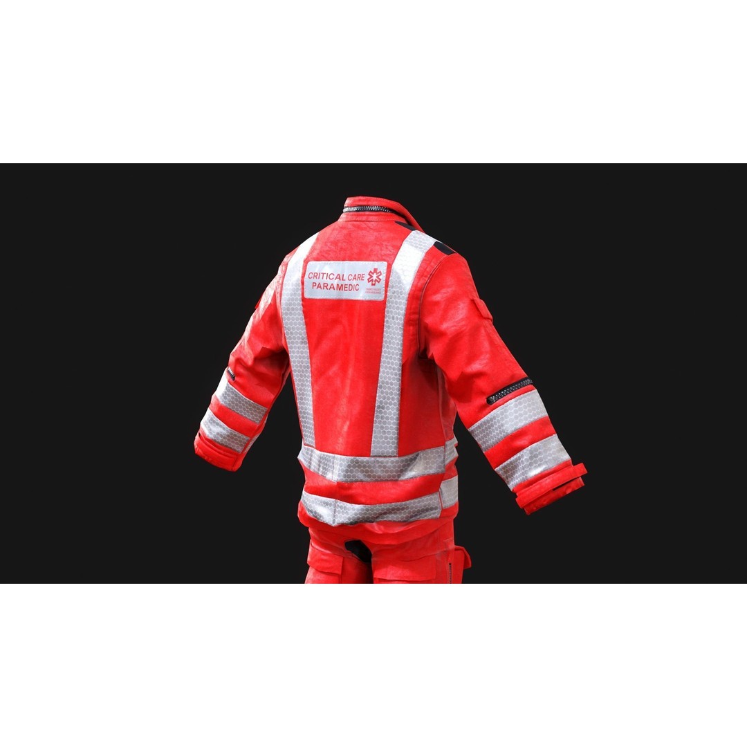 Herts Paramedic Flight Suit 3D Model – Low Poly Medical Uniform, FBX - View 17