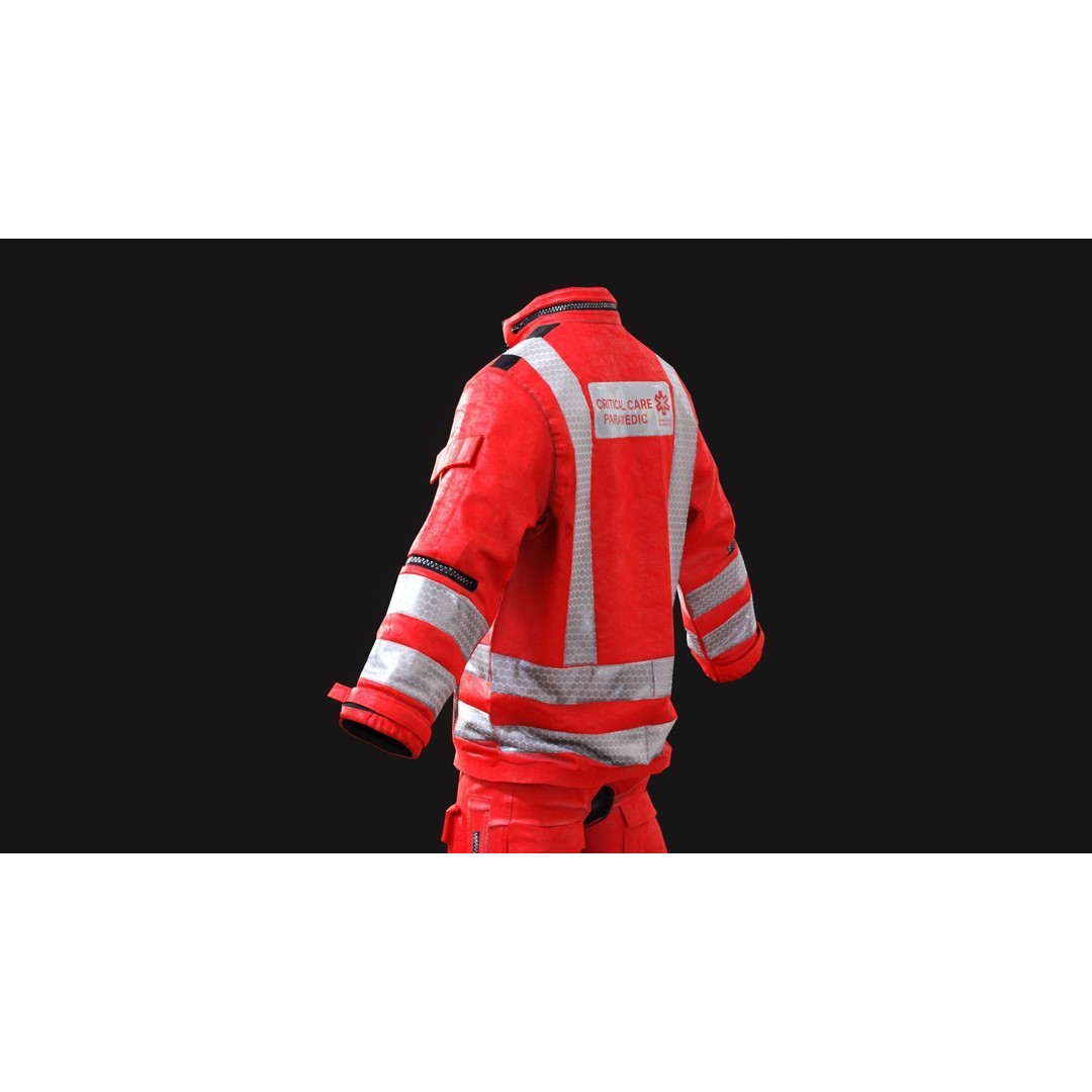 Herts Paramedic Flight Suit 3D Model – Low Poly Medical Uniform, FBX - View 18