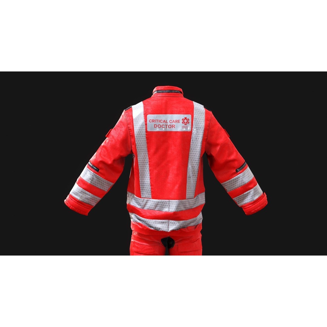 Herts Paramedic Flight Suit 3D Model – Low Poly Medical Uniform, FBX - View 21