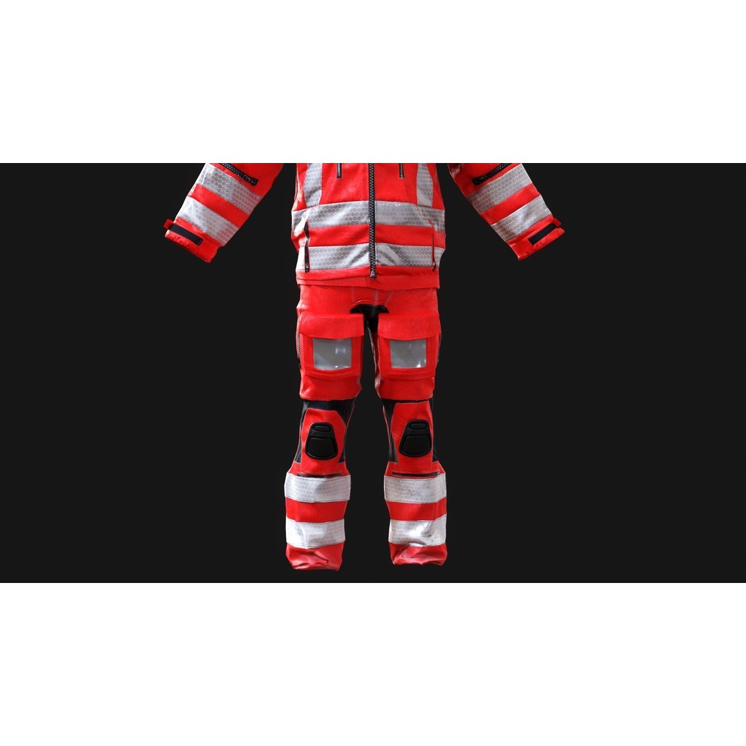 Herts Paramedic Flight Suit 3D Model – Low Poly Medical Uniform, FBX - View 22