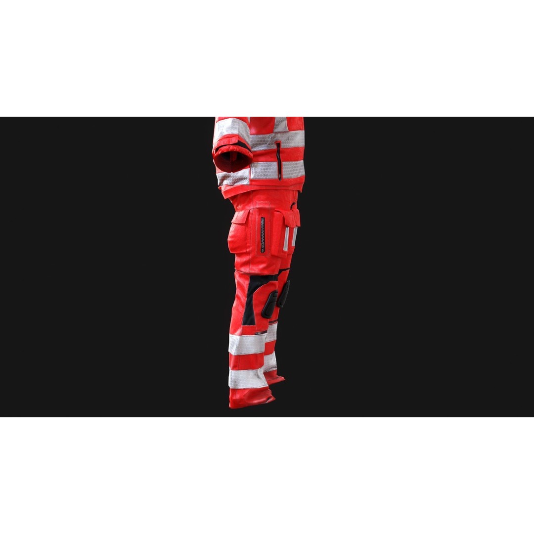 Herts Paramedic Flight Suit 3D Model – Low Poly Medical Uniform, FBX - View 23