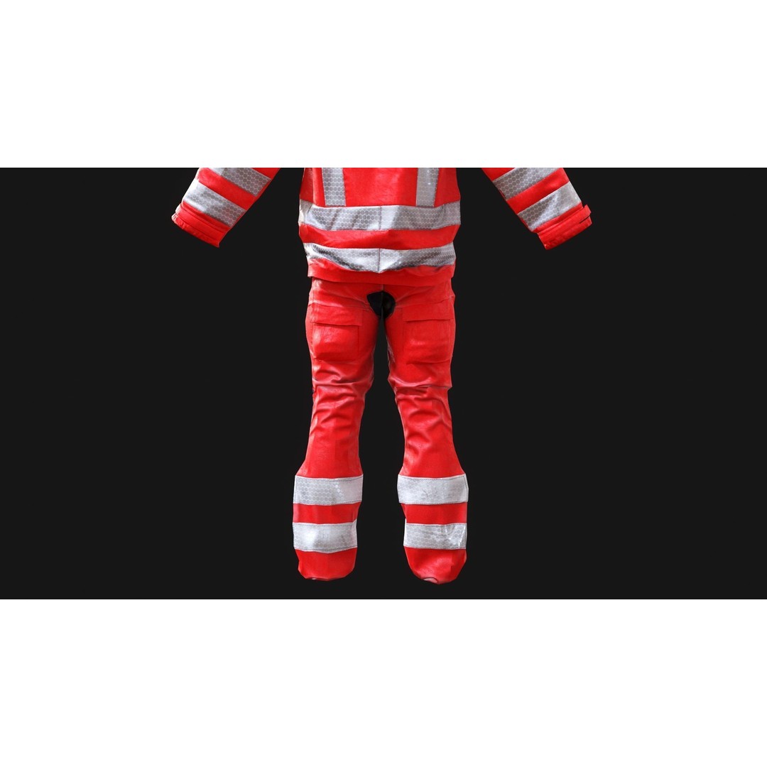 Herts Paramedic Flight Suit 3D Model – Low Poly Medical Uniform, FBX - View 24