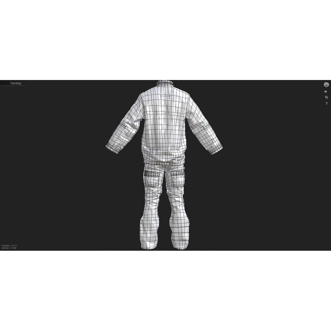 Herts Paramedic Flight Suit 3D Model – Low Poly Medical Uniform, FBX - View 4