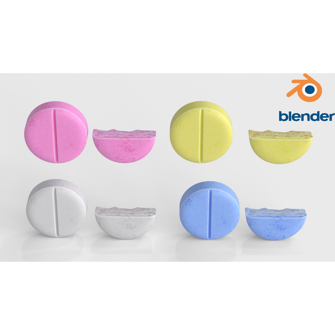 Medication Pill 3D Model – Low Poly Medical Asset, FBX, PBR Textures - View 8