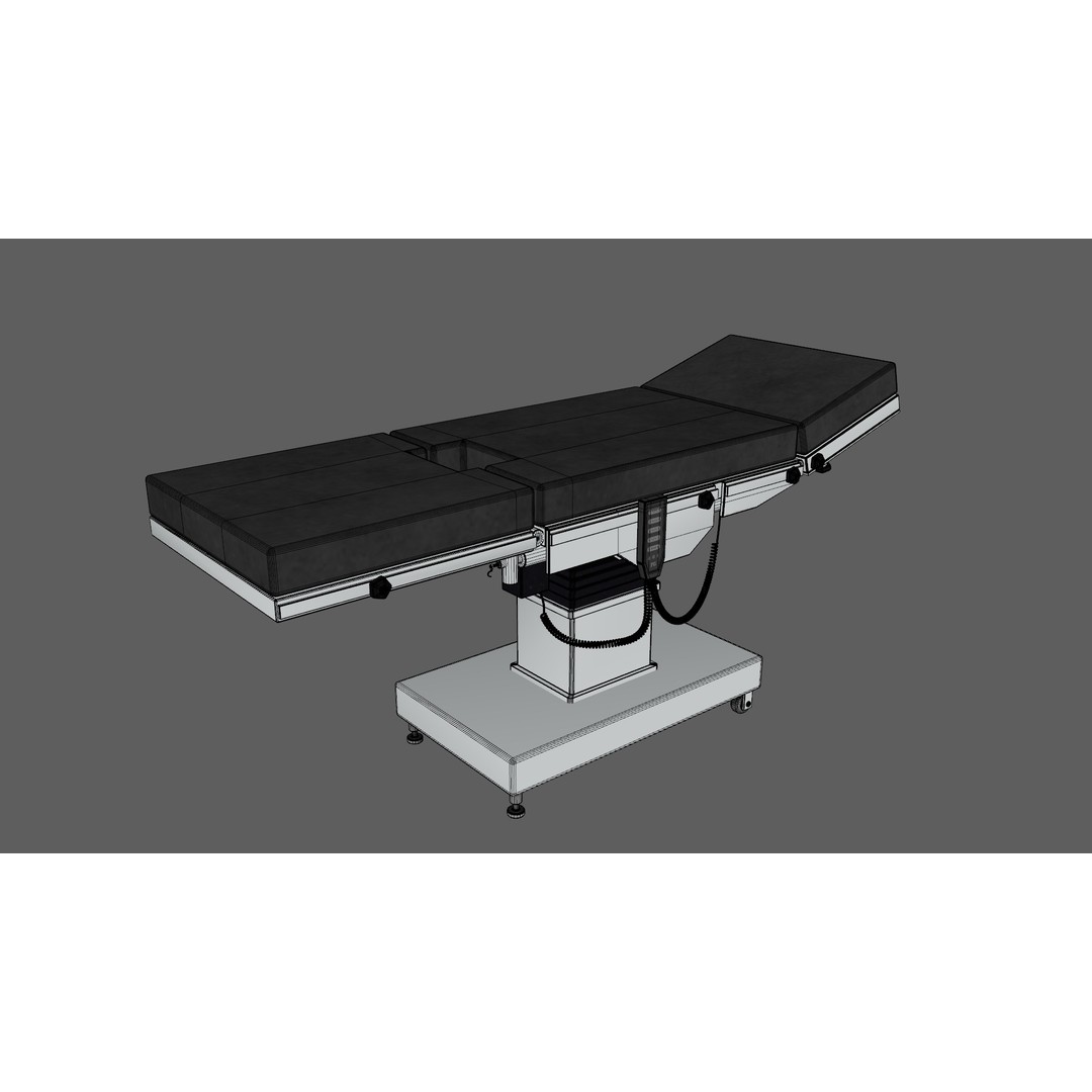 Surgical Bed 3D Model – Low Poly PBR Game Ready Asset, FBX - View 11