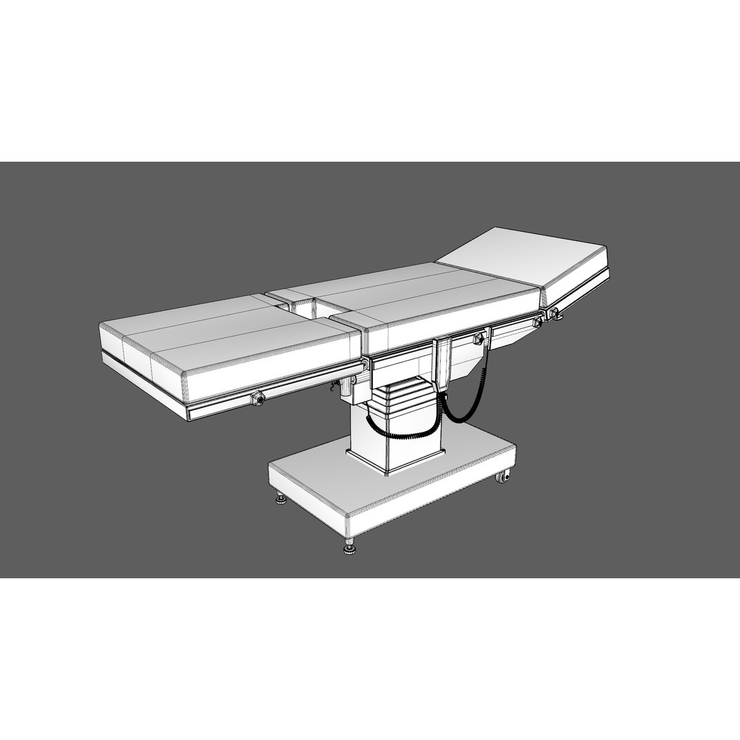 Surgical Bed 3D Model – Low Poly PBR Game Ready Asset, FBX - View 12