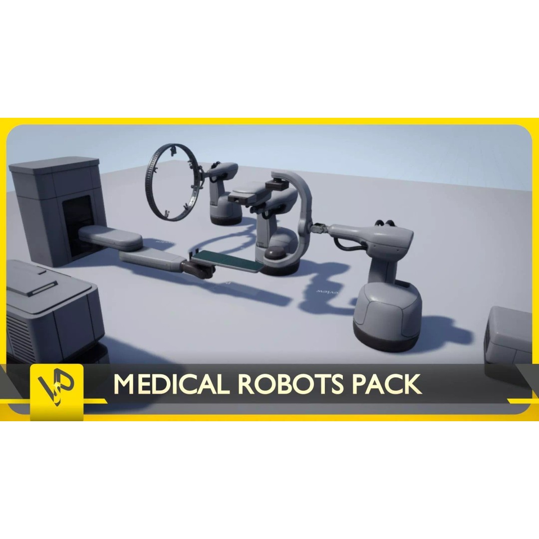 Medical Robots 3D Model – Low Poly Rigged Animated Pack, FBX - View 2