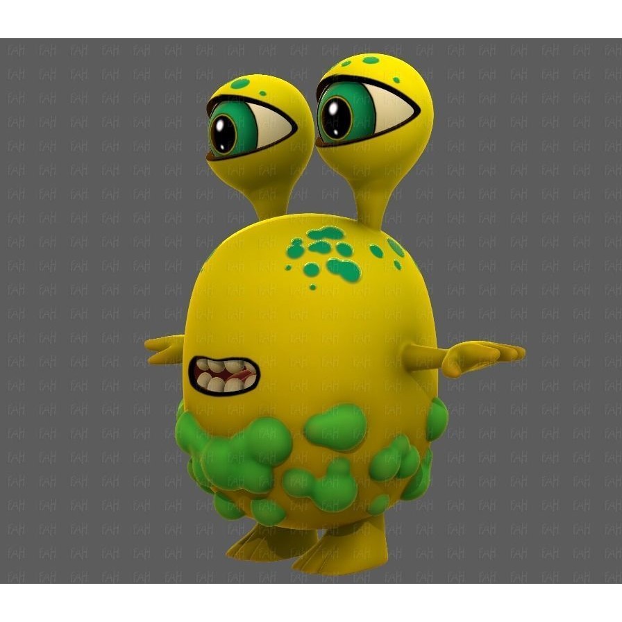 Monster V08 3D Model – Low Poly Cartoon Character for Animation - View 10