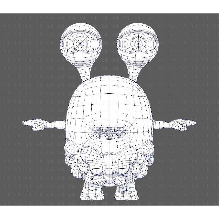 Monster V08 3D Model – Low Poly Cartoon Character for Animation - View 11