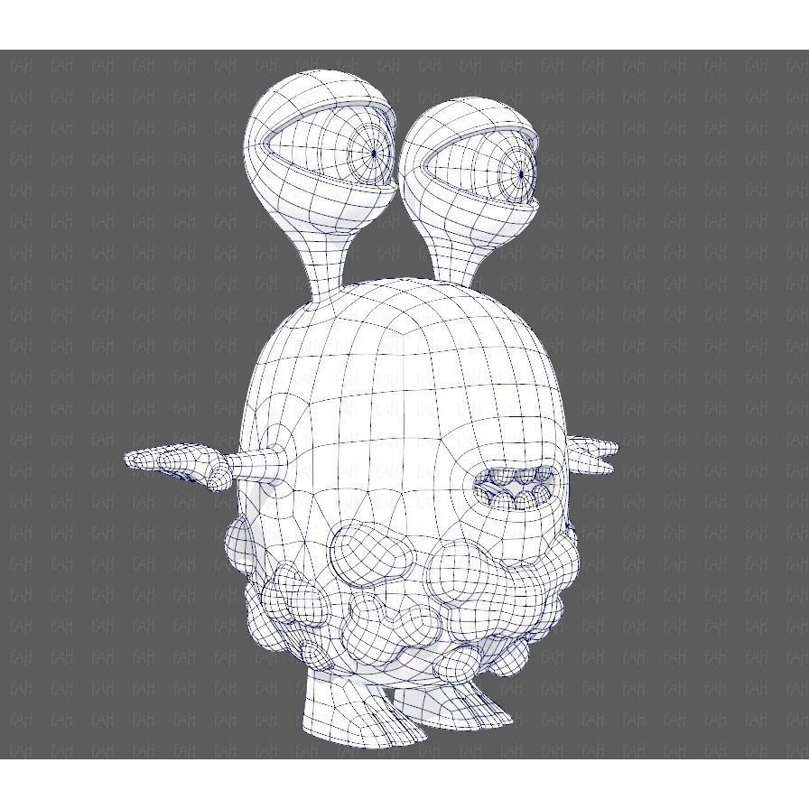 Monster V08 3D Model – Low Poly Cartoon Character for Animation - View 12