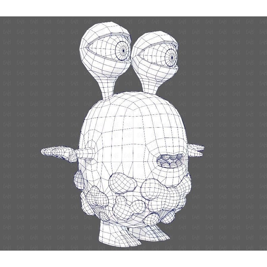 Monster V08 3D Model – Low Poly Cartoon Character for Animation - View 28