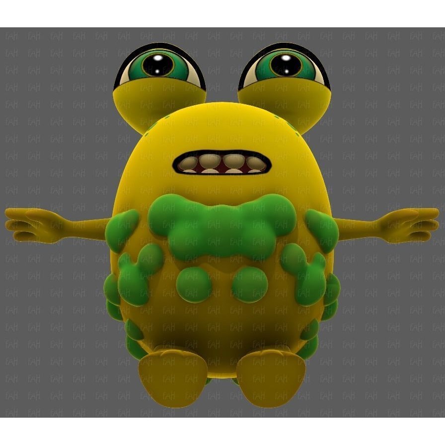 Monster V08 3D Model – Low Poly Cartoon Character for Animation - View 39