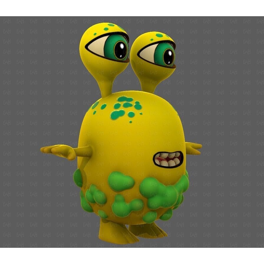Monster V08 3D Model – Low Poly Cartoon Character for Animation - View 4
