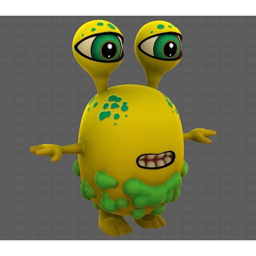 Monster V08 3D Model – Low Poly Cartoon Character for Animation - View 43