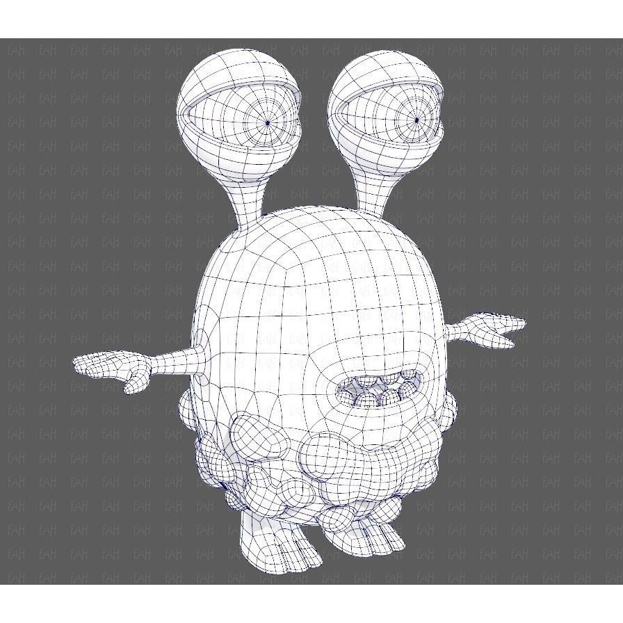 Monster V08 3D Model – Low Poly Cartoon Character for Animation - View 44