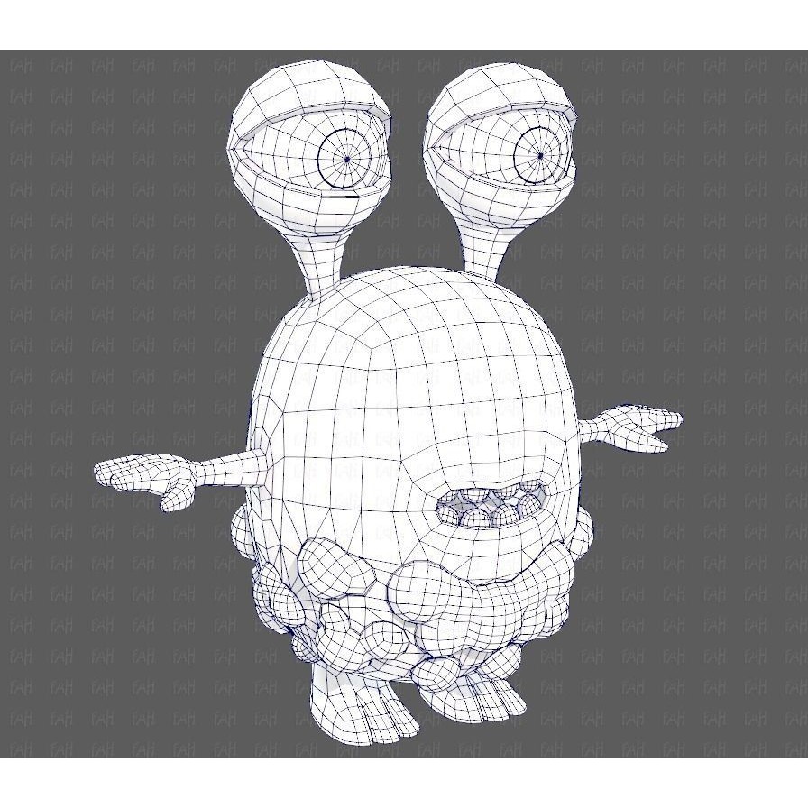 Monster V08 3D Model – Low Poly Cartoon Character for Animation - View 46