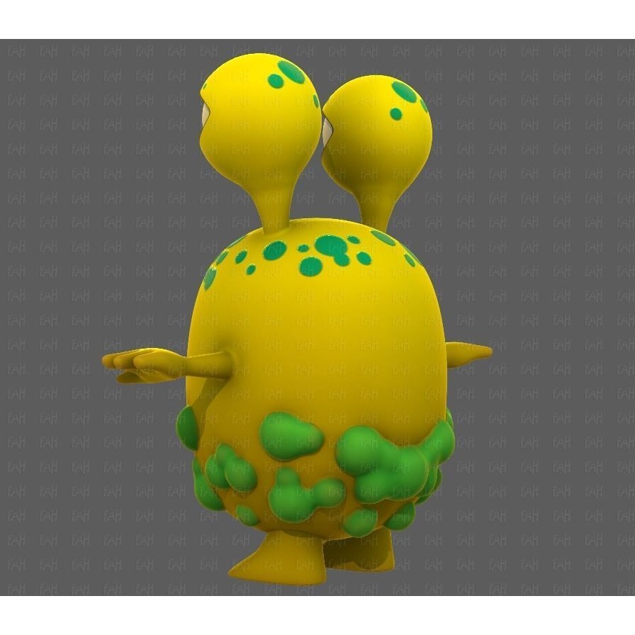 Monster V08 3D Model – Low Poly Cartoon Character for Animation - View 8
