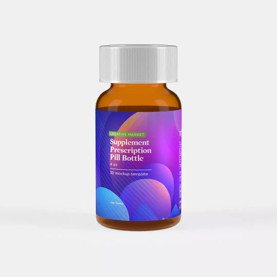 Plastic Pill Packer 3D Model – PBR Nutritional Supplement Bottle, FBX, Blender - View 2