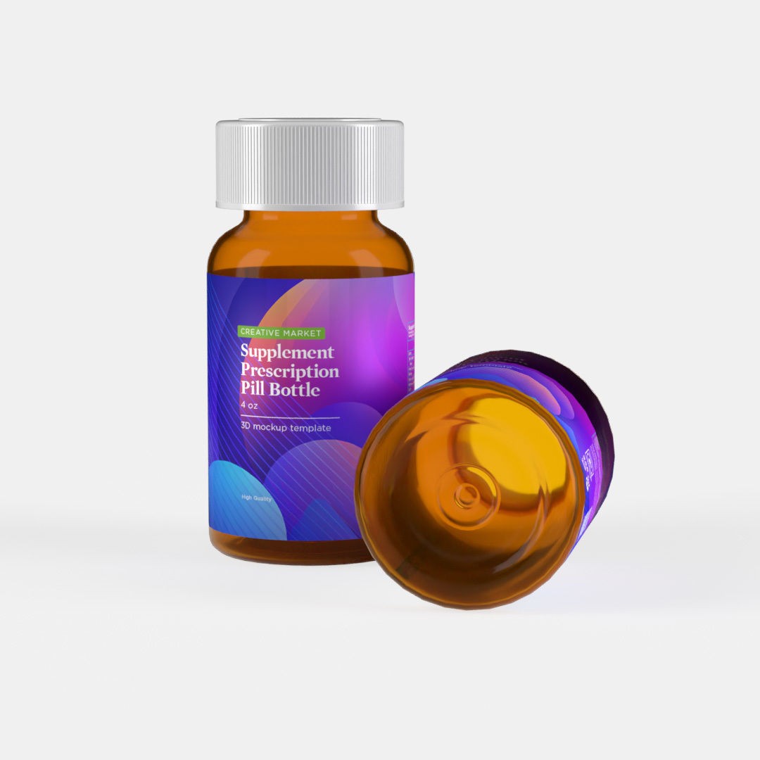 Plastic Pill Packer 3D Model – PBR Nutritional Supplement Bottle, FBX, Blender - View 9