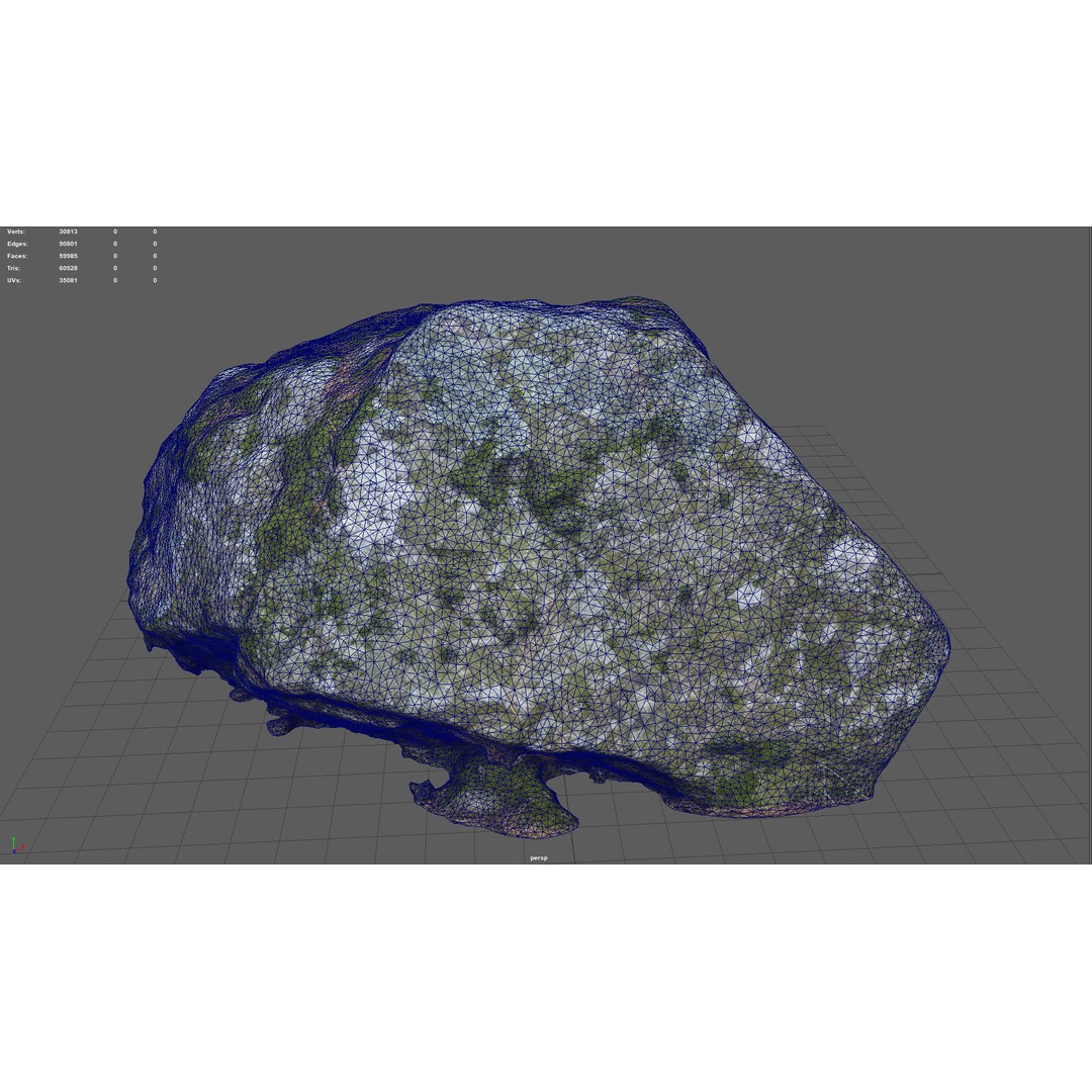 Moss Rock 3D Model – Low Poly Game Asset, PBR Textures, Multiple Formats - View 10