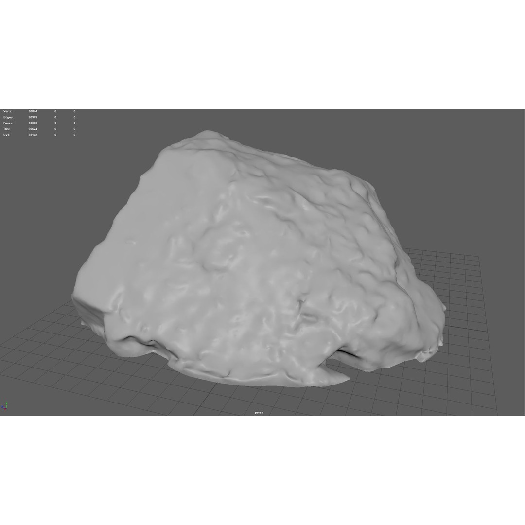 Moss Rock 3D Model – Low Poly Game Asset, PBR Textures, Multiple Formats - View 4